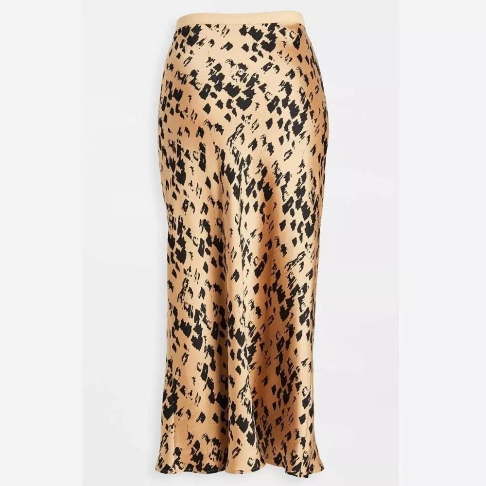 Anine Bing Leopard Print Silk Midi Skirt - Stylish and Chic